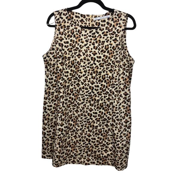 Zara Dresses & Skirts - Zara Trafaluc Womens Large Brown Leopard Animal Print Cotton Mini Shift Dress